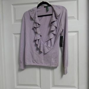 Lauren Ralph Lauren PPL Rose Silk Blend Top S